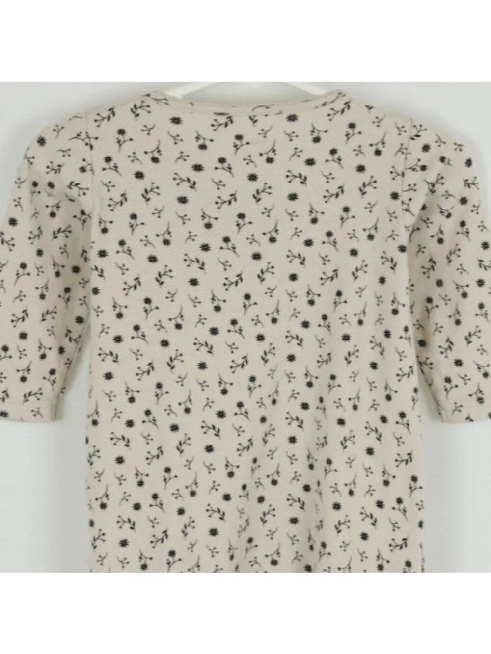 Carter's Infant Size 9 Months Tan Black Cotton Floral Dual Zip Footie Pajamas